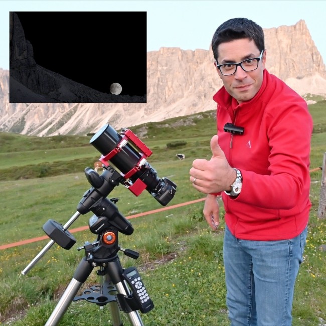 Lunar eclipse from the Dolomites with Borg 90FL f3.9 and ESATTO 3”