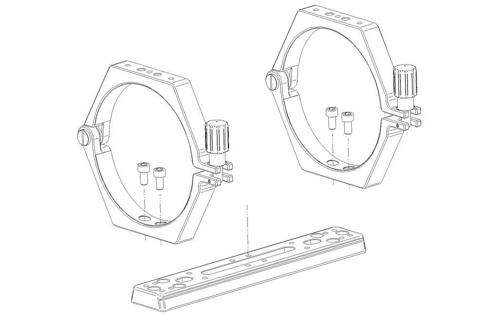 Collegare le piastre a coda di rondine PLUS agli altri elementi PLUS: connecting Vixen style dovetail bar to PLUS support rings