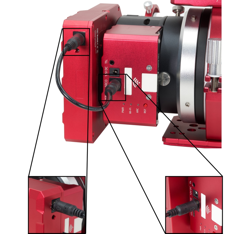 How to install ARCO on ESATTO focusers: how to correctly insert the cable plugs into the connectors