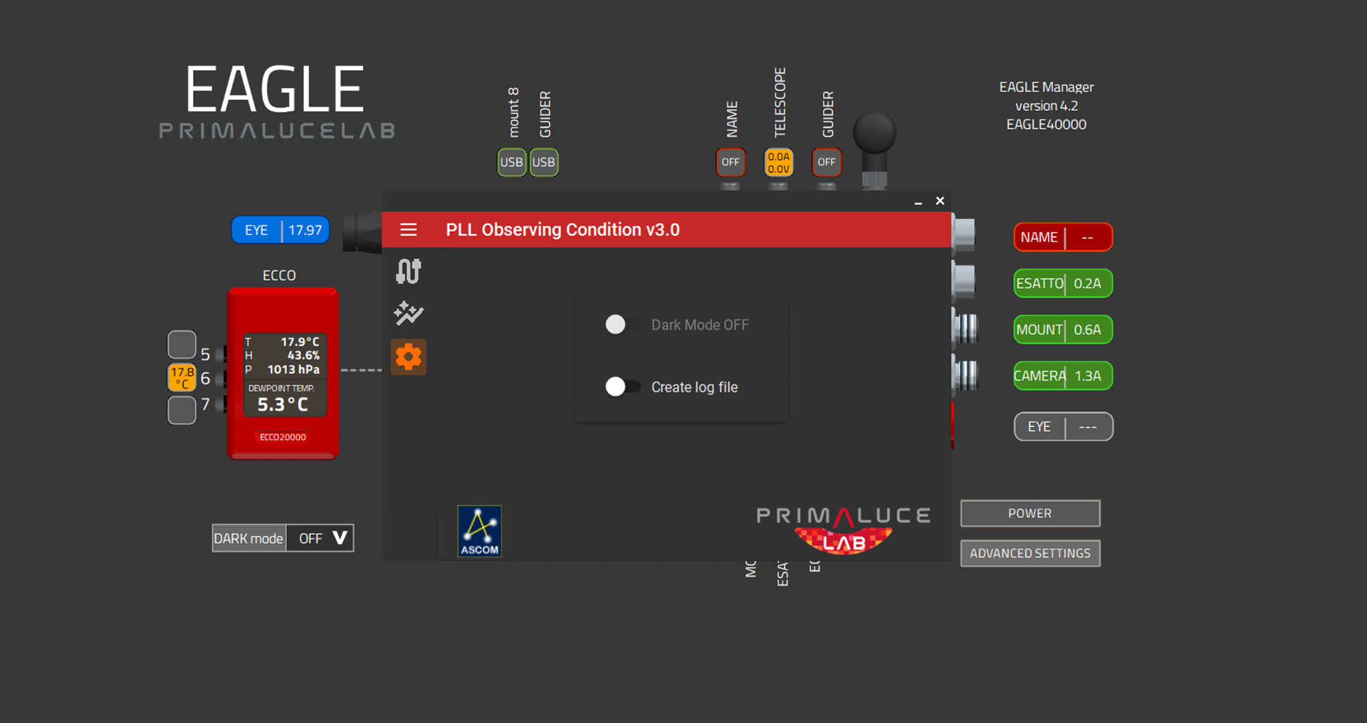 How to use ECCO2 environmental controller with ASCOM and third party software