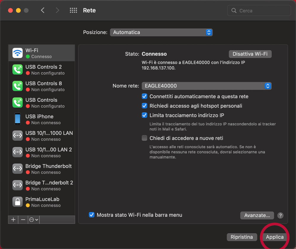 EAGLE first use: remote control from a Mac computer - unable to connect