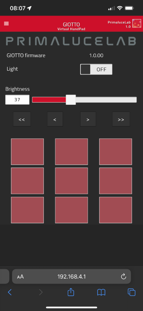 First use: Controlling GIOTTO with Virtual HandPad