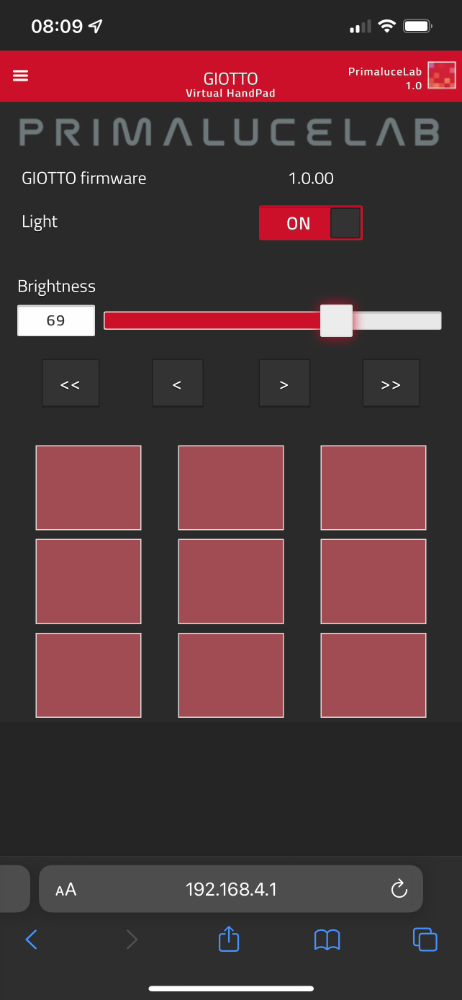 First use: Controlling GIOTTO with Virtual HandPad