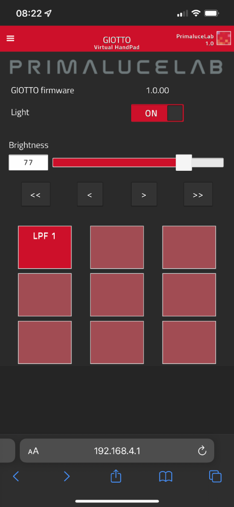 First use: Controlling GIOTTO with Virtual HandPad