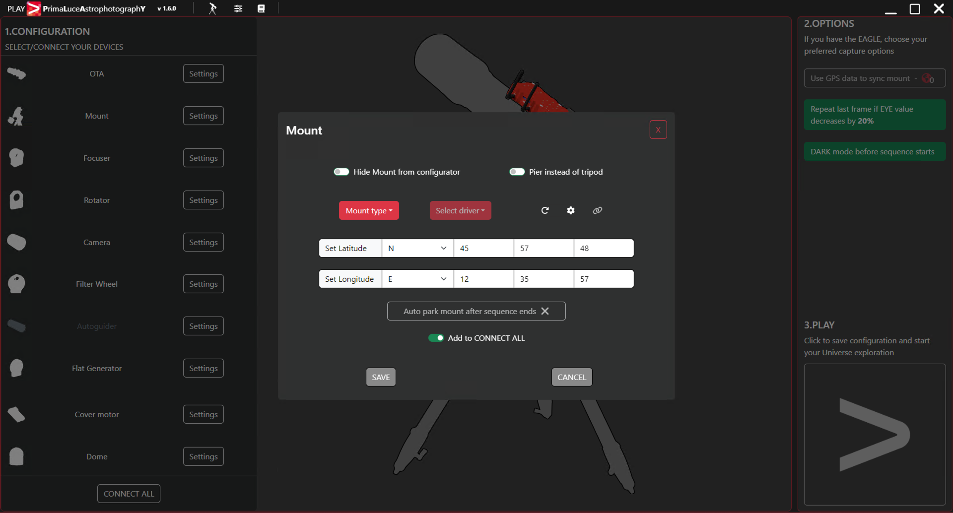 Come controllare in remoto la vostra montatura SkyWatcher con PLAY