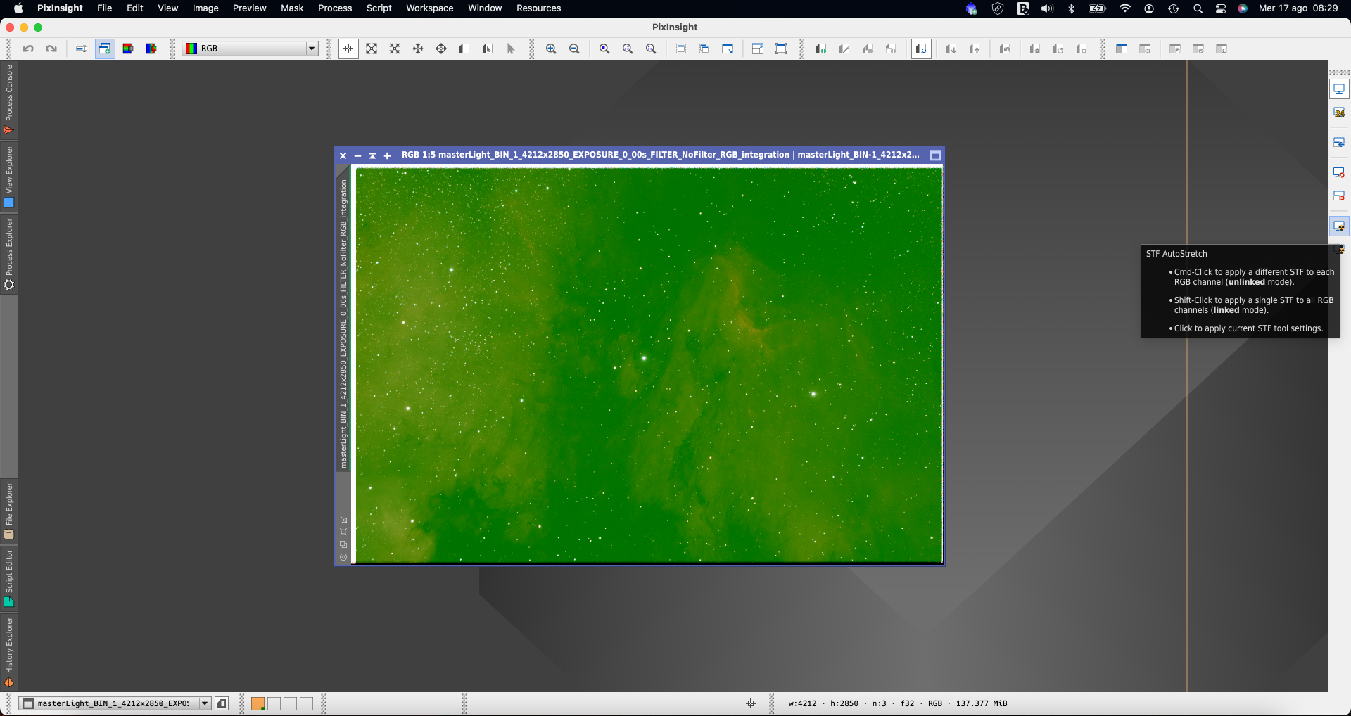 Utilizzare la Weighted Batch Preprocessing di PixInsight per calibrare le immagini registrate con PLAY