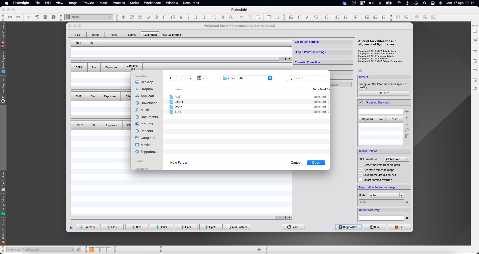 Use PixInsight Weighted Batch Preprocessing to calibrate images recorded with PLAY