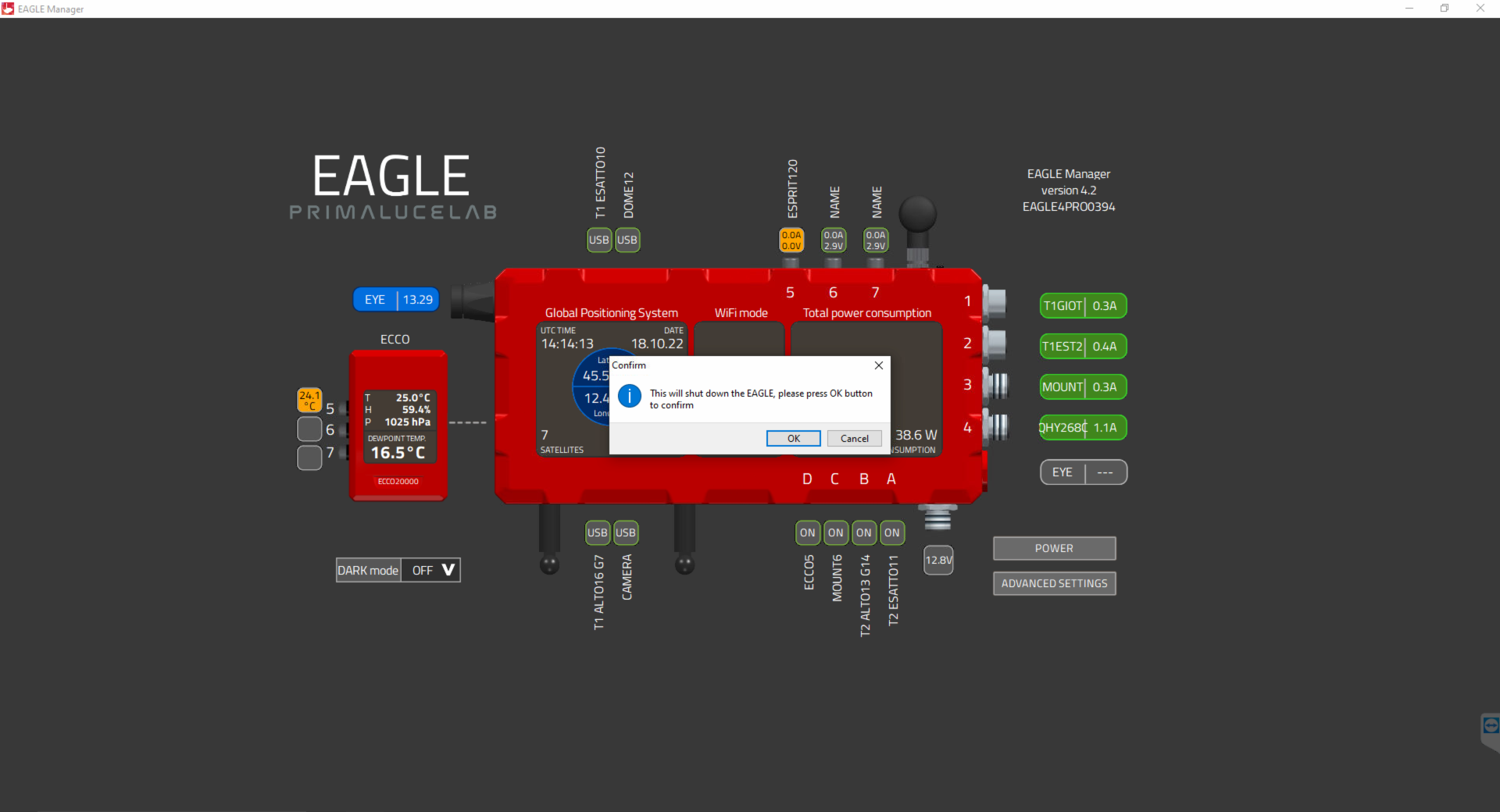 How to remotely power and control the observatory telescope with EAGLE