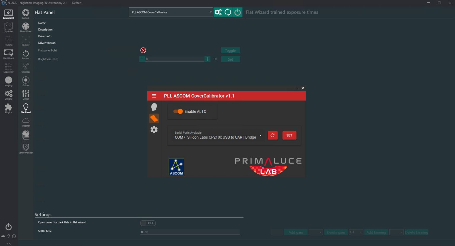 How to control ALTO with drivers and third party software PrimaLuceLab
