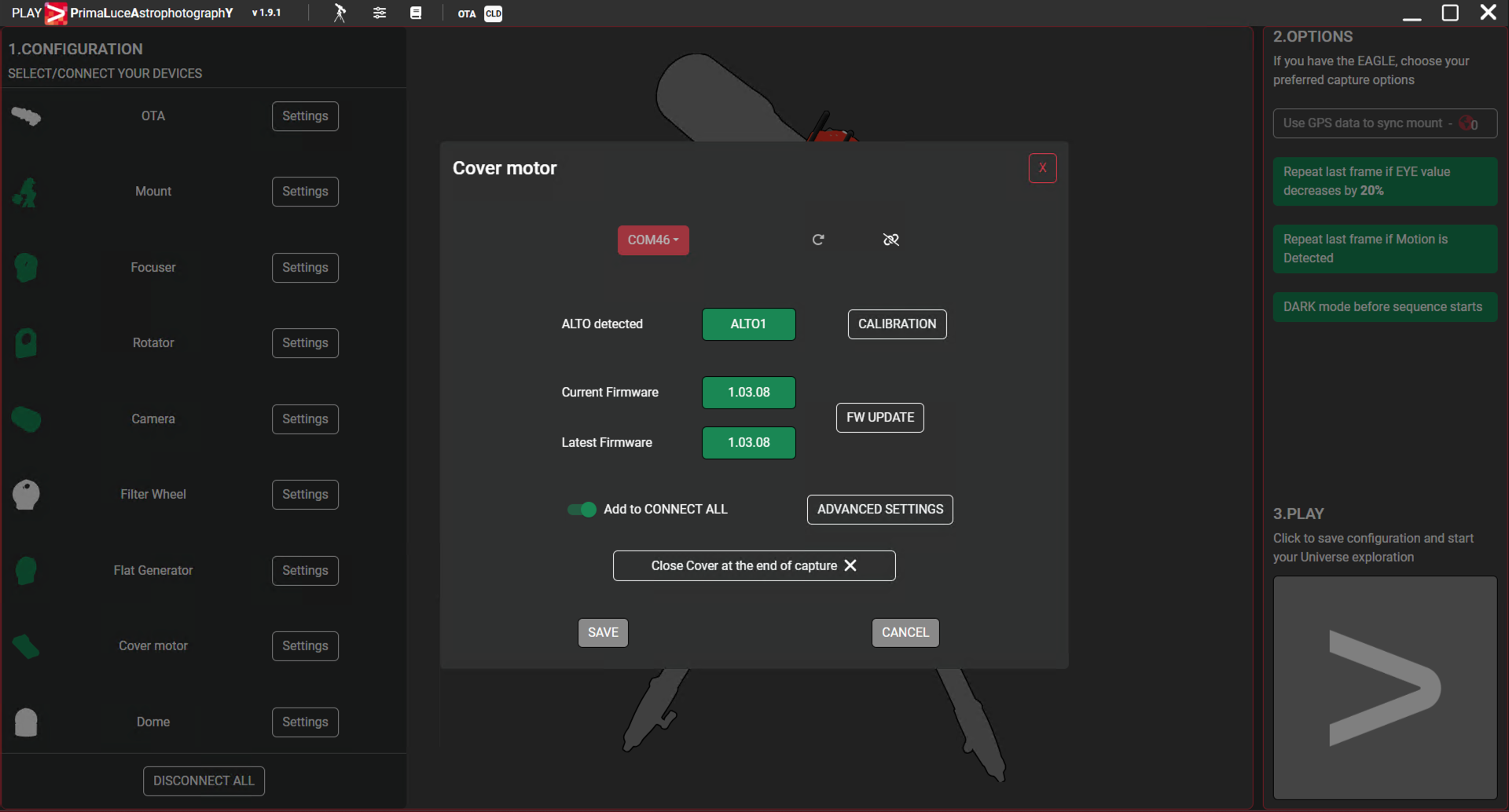 How to control and calibrate ALTO with PLAY software