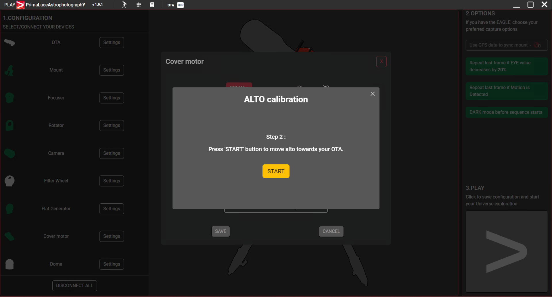 How to control and calibrate ALTO with PLAY software