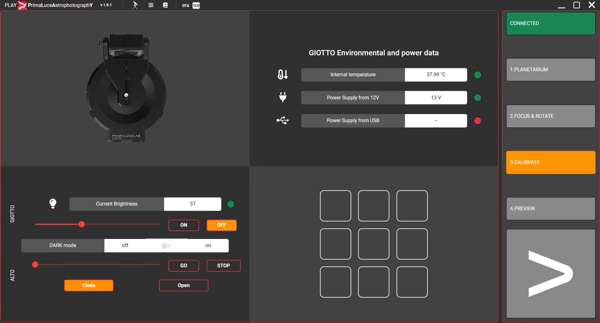 How to control and calibrate ALTO with PLAY software
