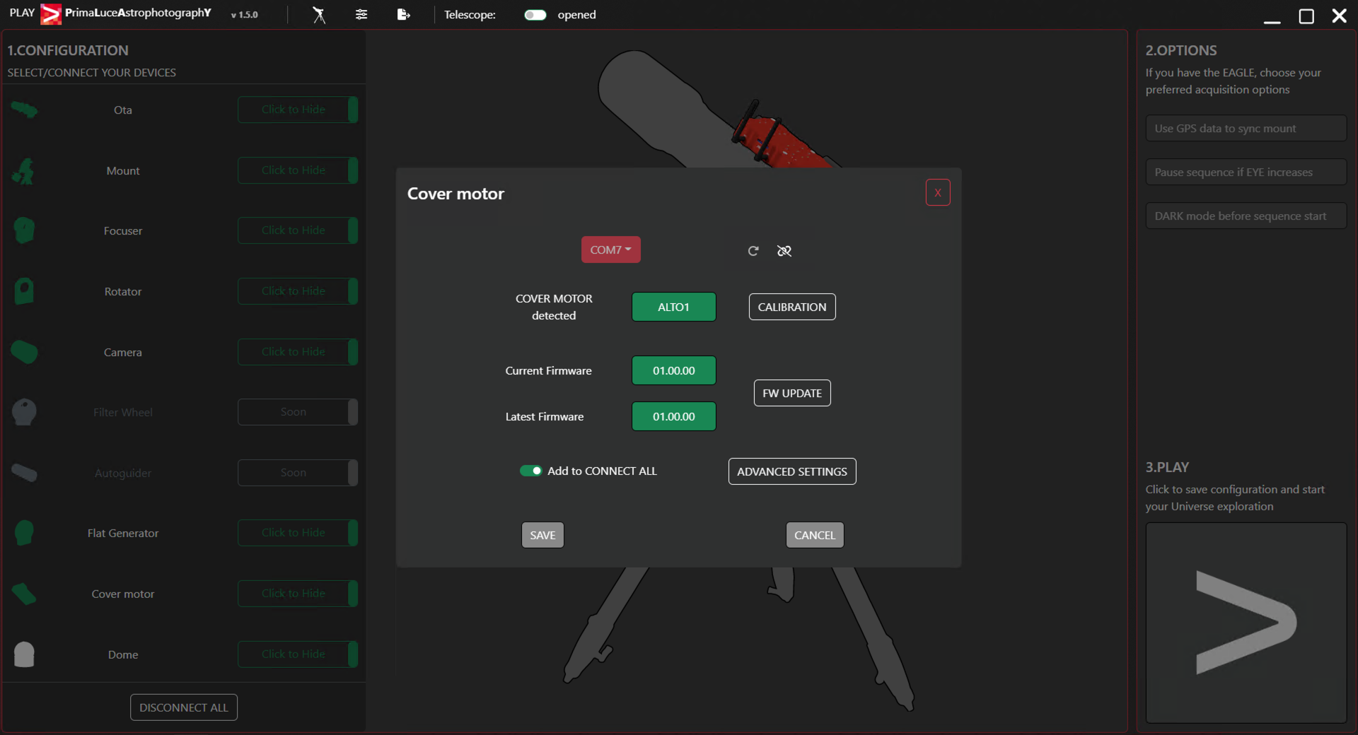 How to control and calibrate ALTO with PLAY software