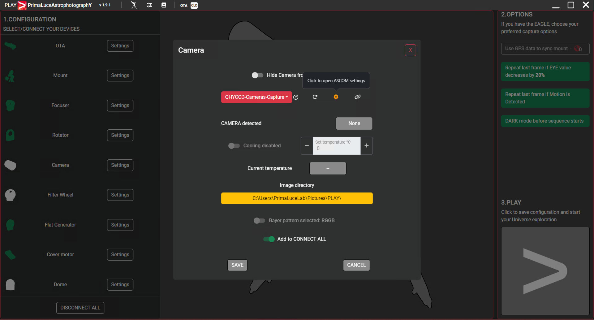 How to remotely control your ASCOM camera with PLAY
