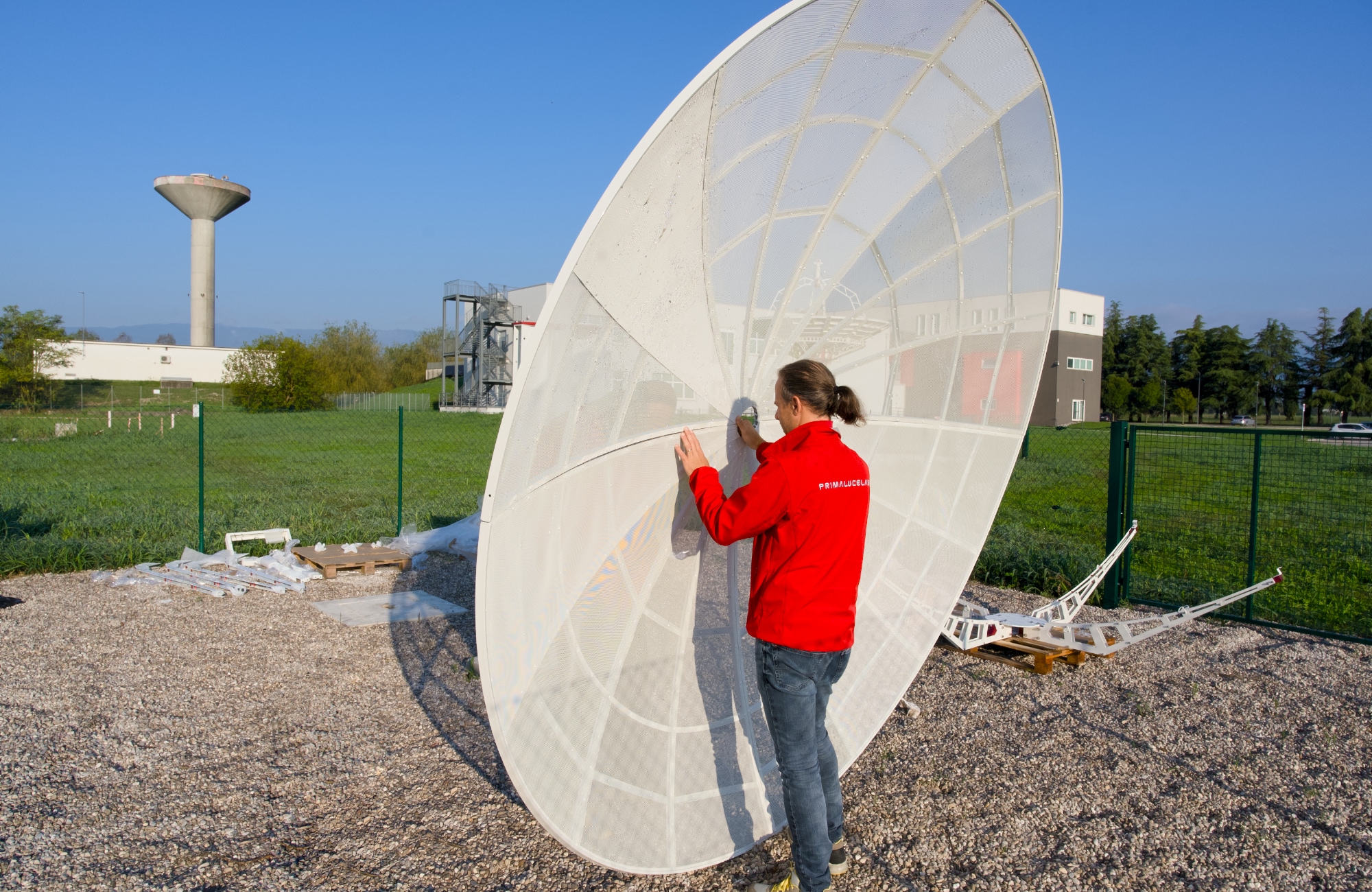SPIDER 300A MarkII radio telescope installed in PL Space Center at Polo Tecnologico Alto Adriatico technology center