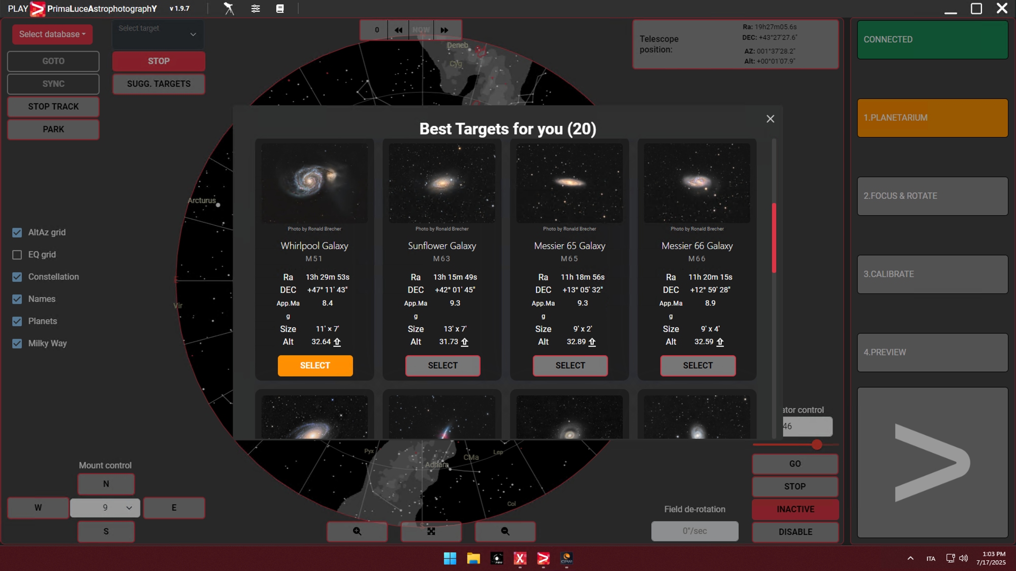 How to remotely control your Celestron equatorial or alt-azi mount with PLAY