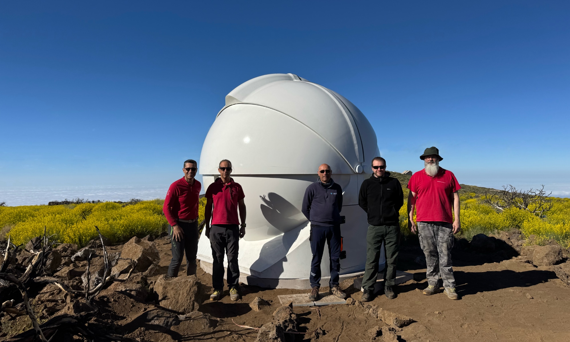 OUTPOST 3M dome installed at the ASTRI Mini-Array on the island of Tenerife (Canary Islands, Spain)