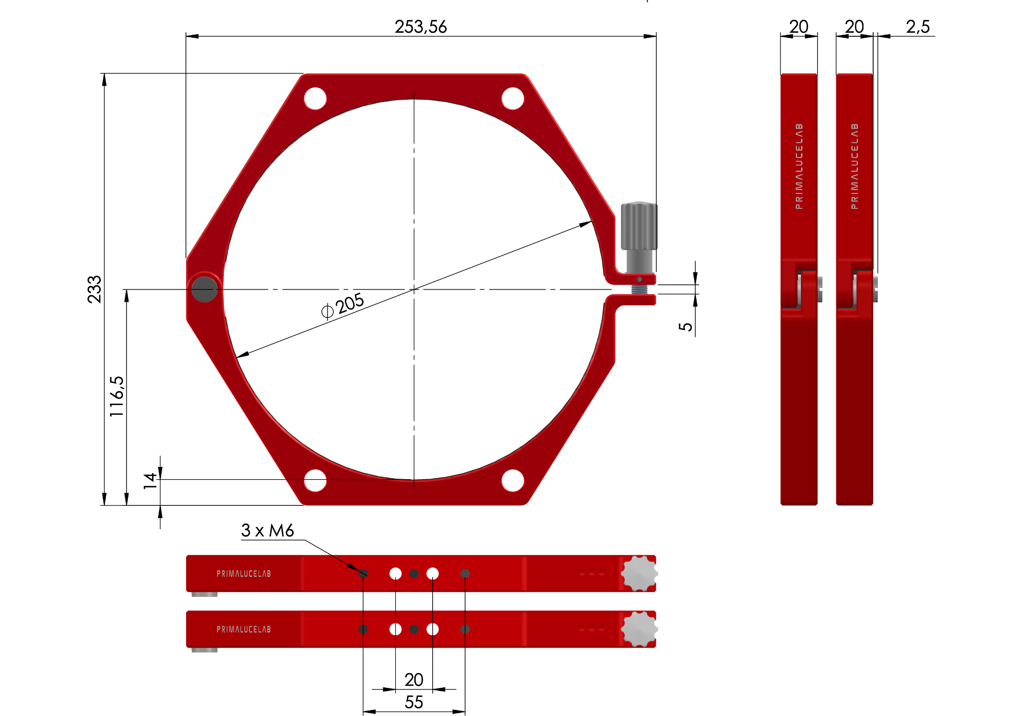 205mm PLUS support rings