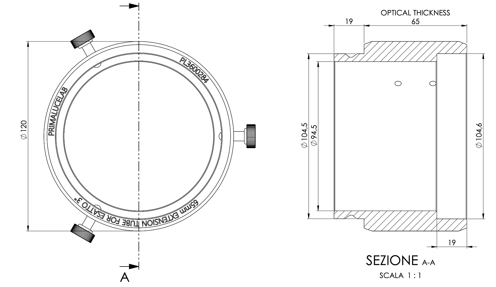 65mm extension tube for ESATTO 3