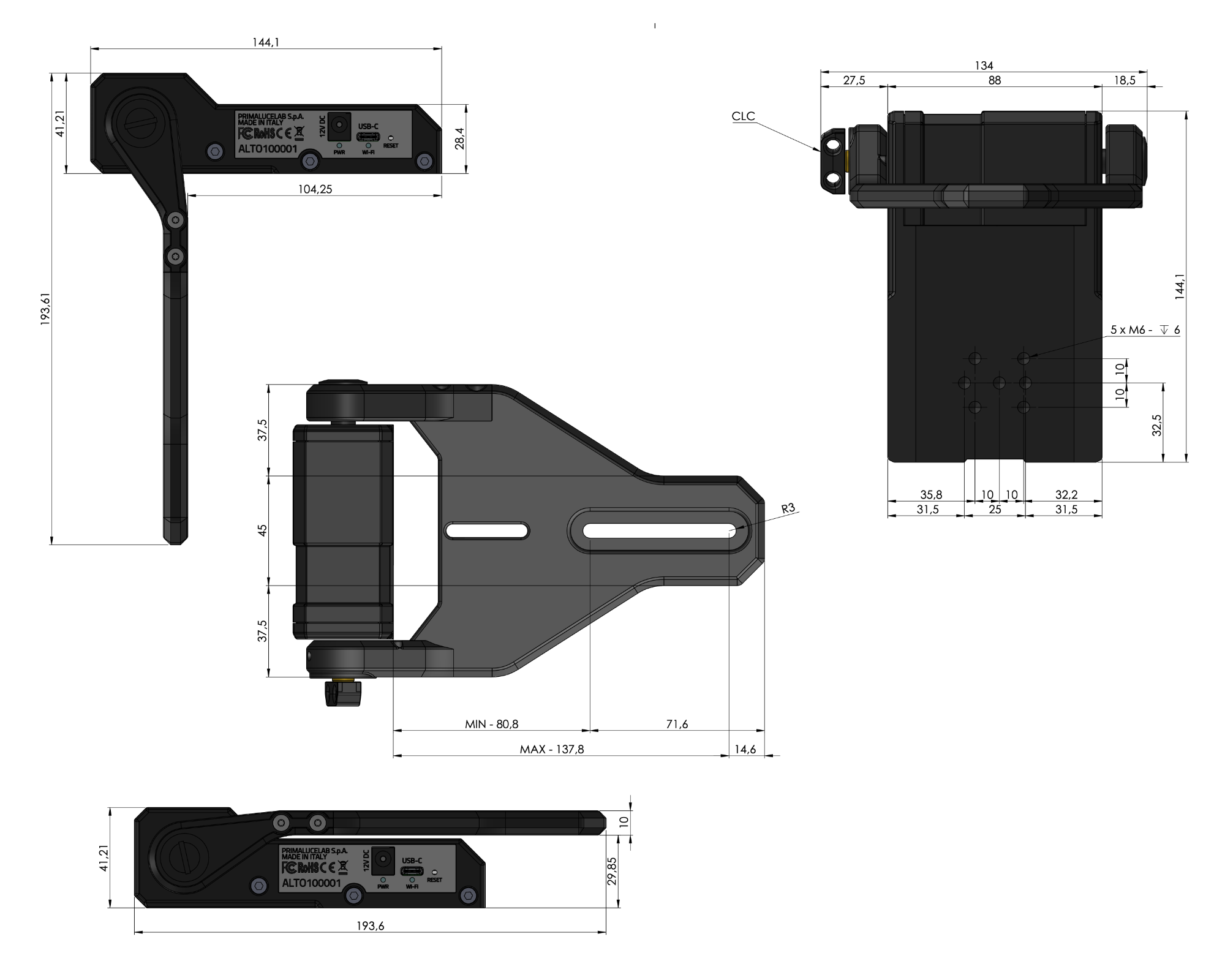 ALTO-1 motore chiusura telescopio per GIOTTO fino a 220mm