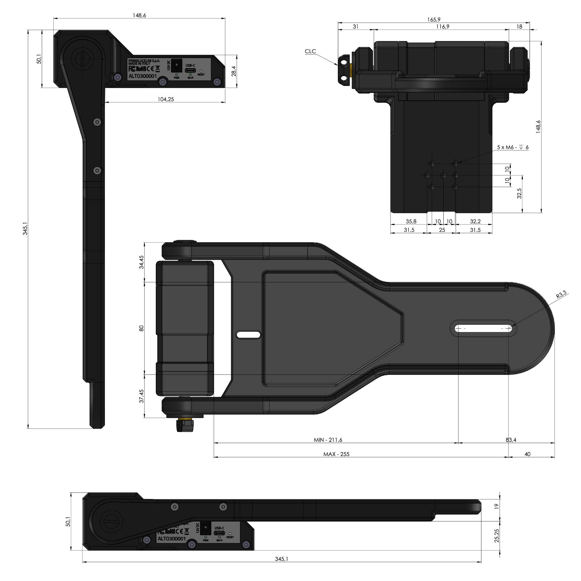 ALTO-3 motore chiusura telescopio per GIOTTO più grandi di 320mm