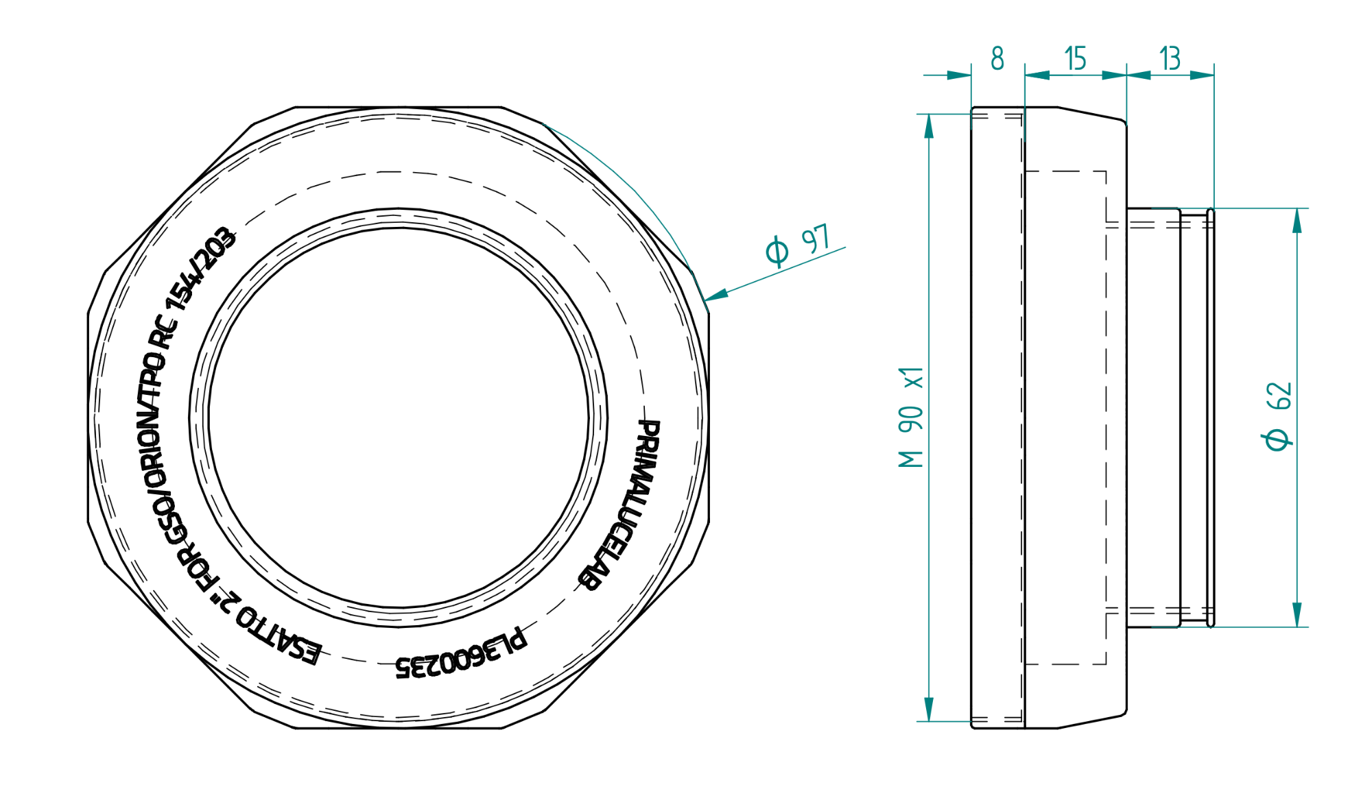 Adapter ESATTO 2 for GSO/Orion/TPO Ritchey-Chretien 6 and 8 inches