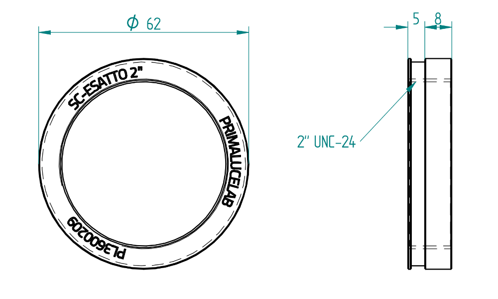 Adapter ESATTO 2 for telescopes with SC thread