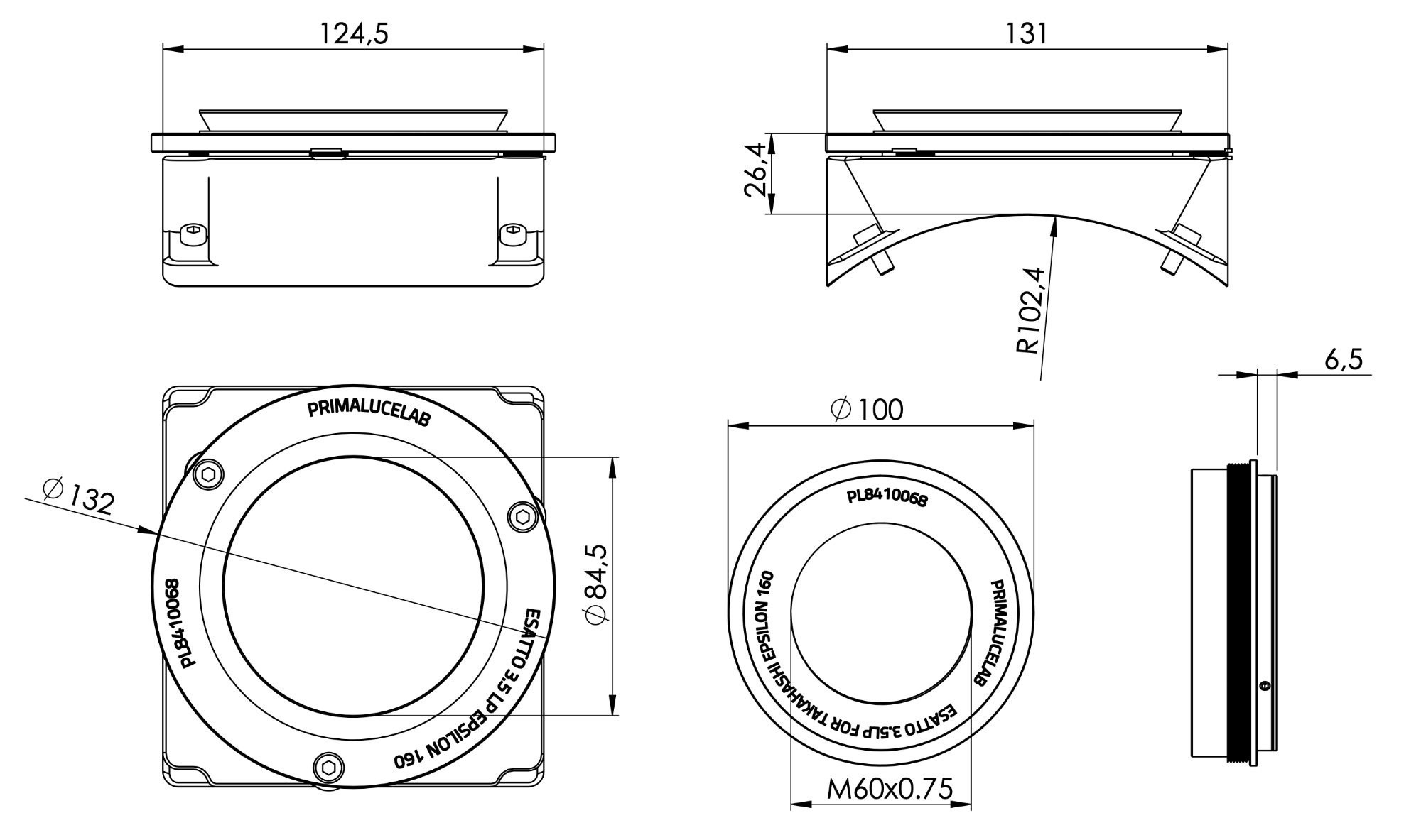 Adapter ESATTO 3.5" LP for Takahashi Epsilon 160ED