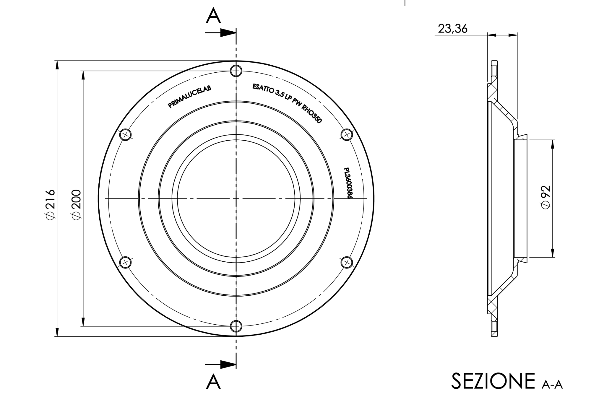 Adapter ESATTO 3,5 LP for PlaneWave DeltaRho 350