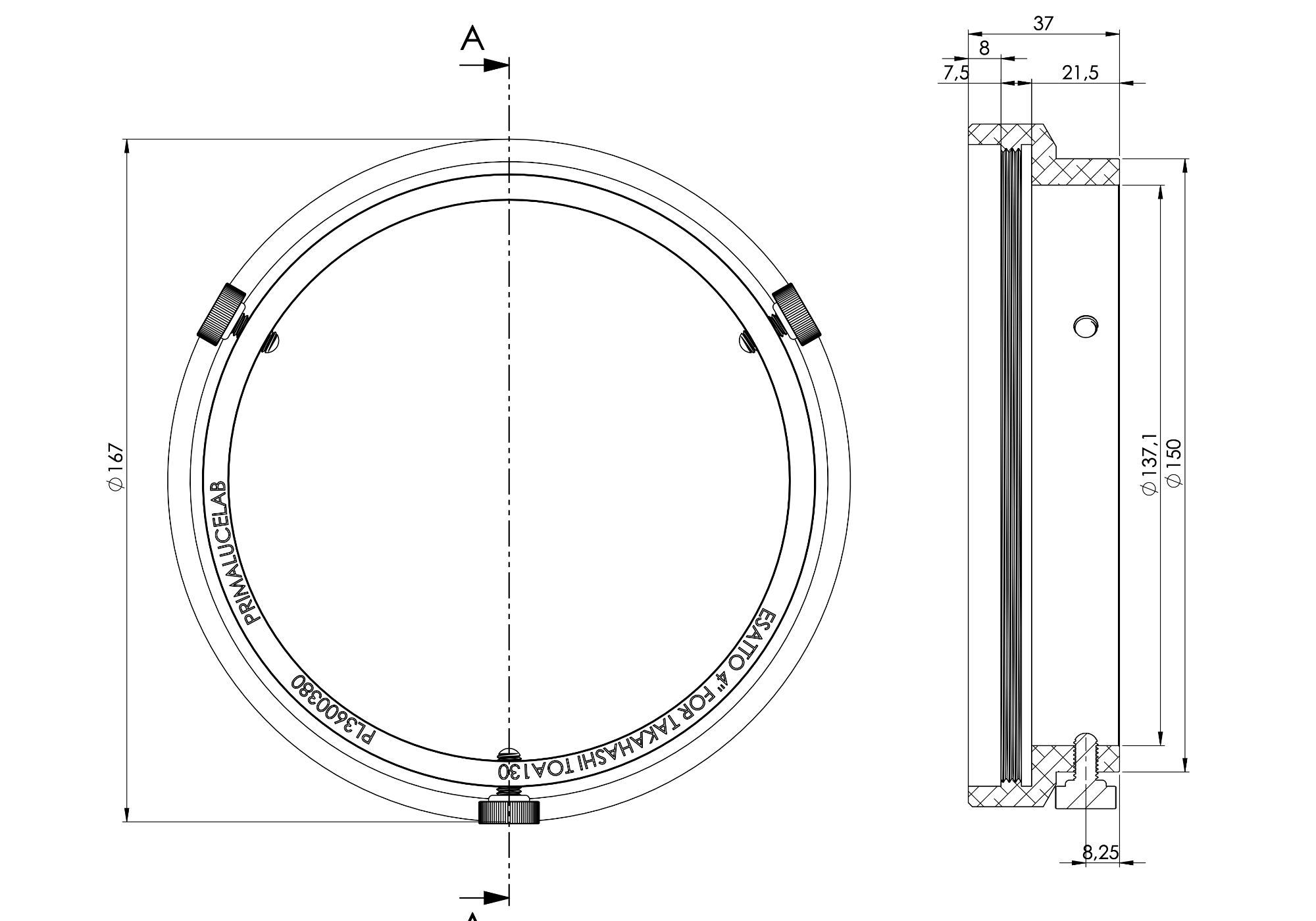 Adapter ESATTO 4 for Takahashi TOA130