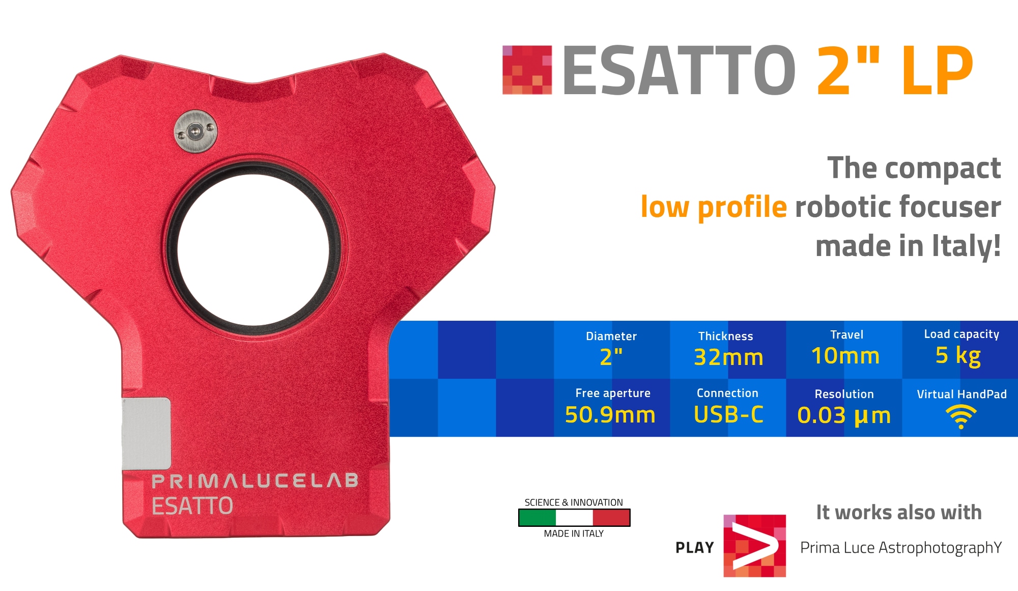 ESATTO 2 LP low profile robotic focuser