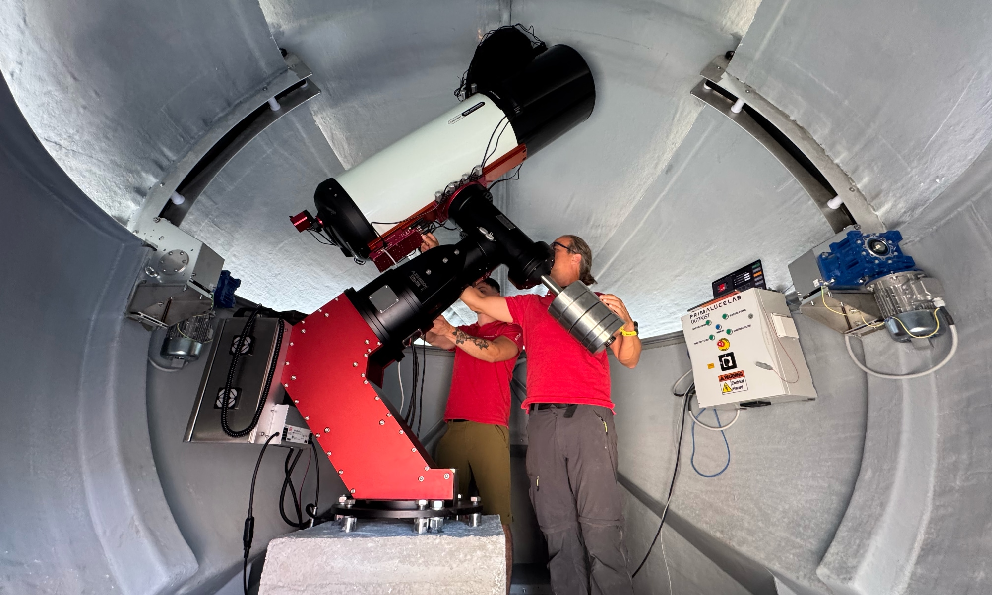 During the installation of anObservatory Station turnkey astronomical observatory
