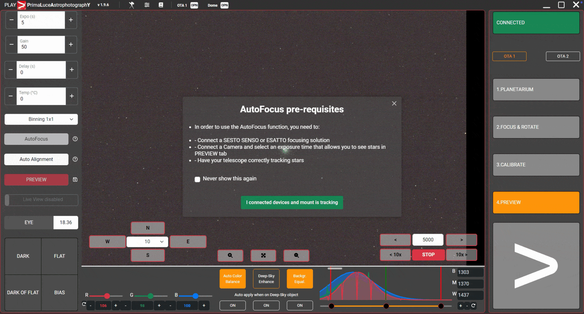 PLAY - Prima Luce AstrophotographY software: AutoFocus