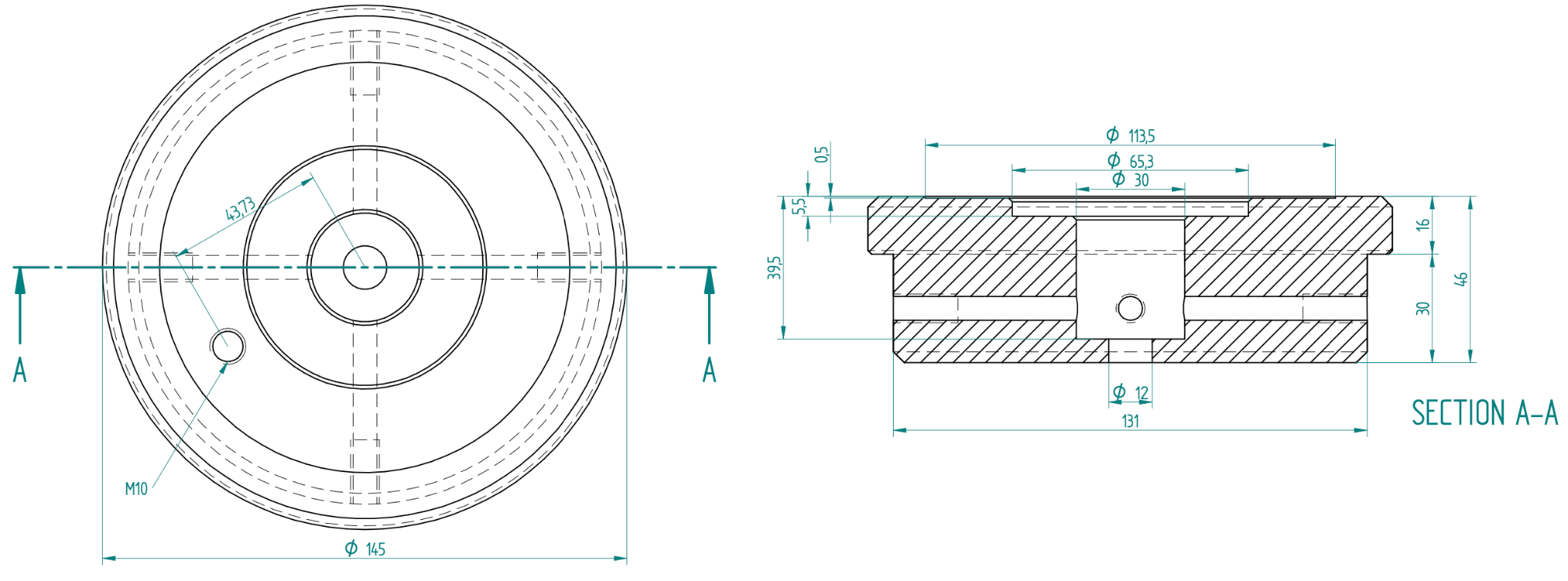 Adapter EQ6 / AZ-EQ6 / CGEM for C82 pier for concrete base