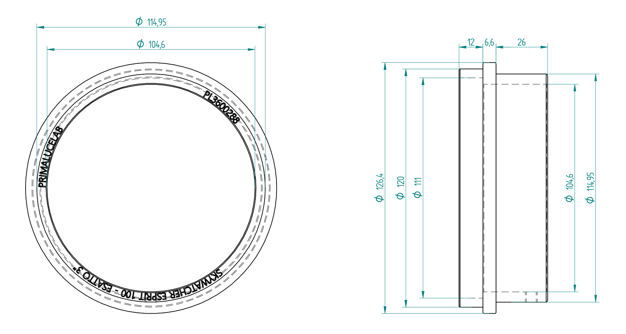 Adapter ESATTO 3 for SkyWatcher ESPRIT 100 ED