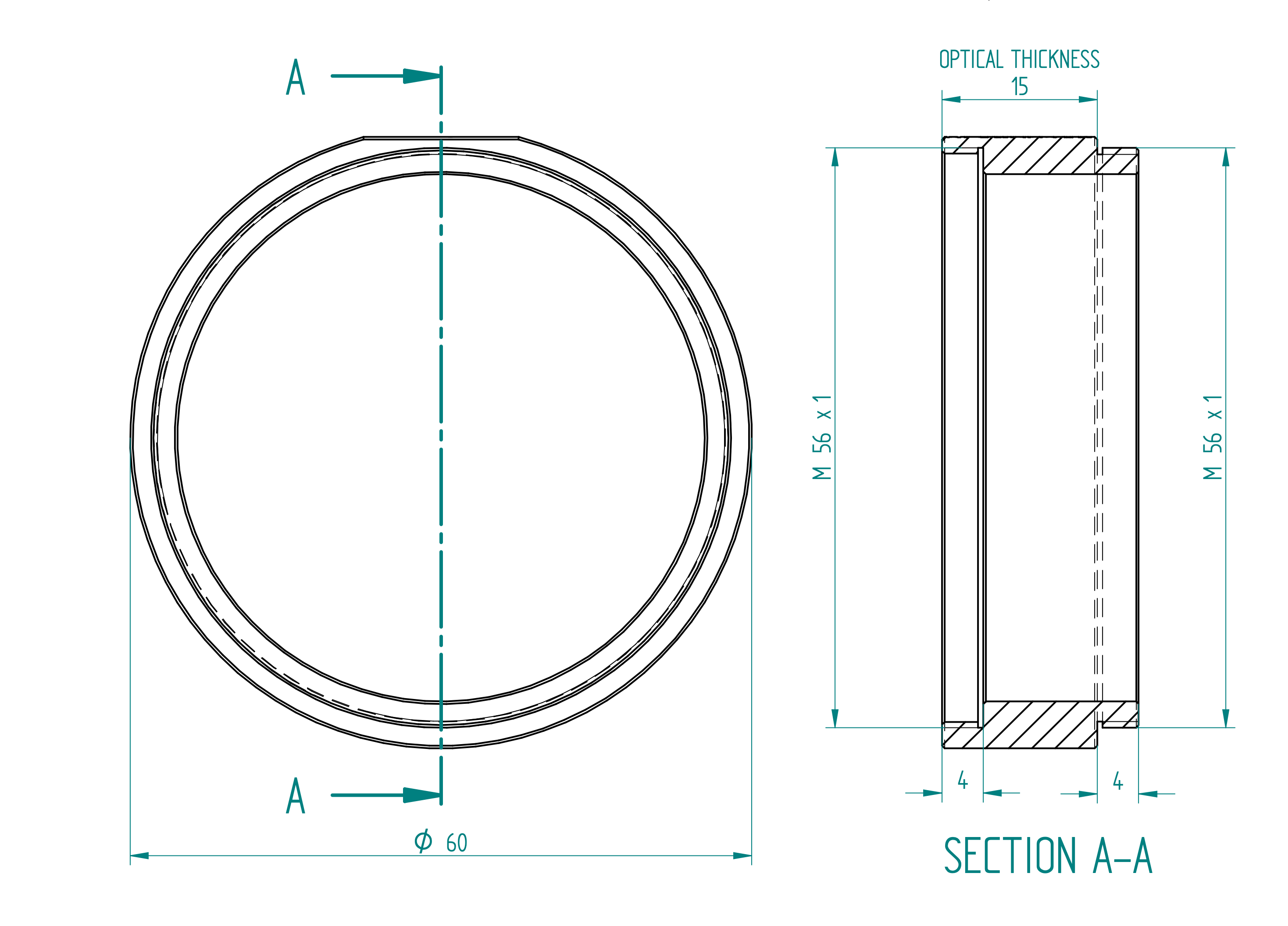 M56 15mm extension tube for ESATTO 2" and ARCO 2"