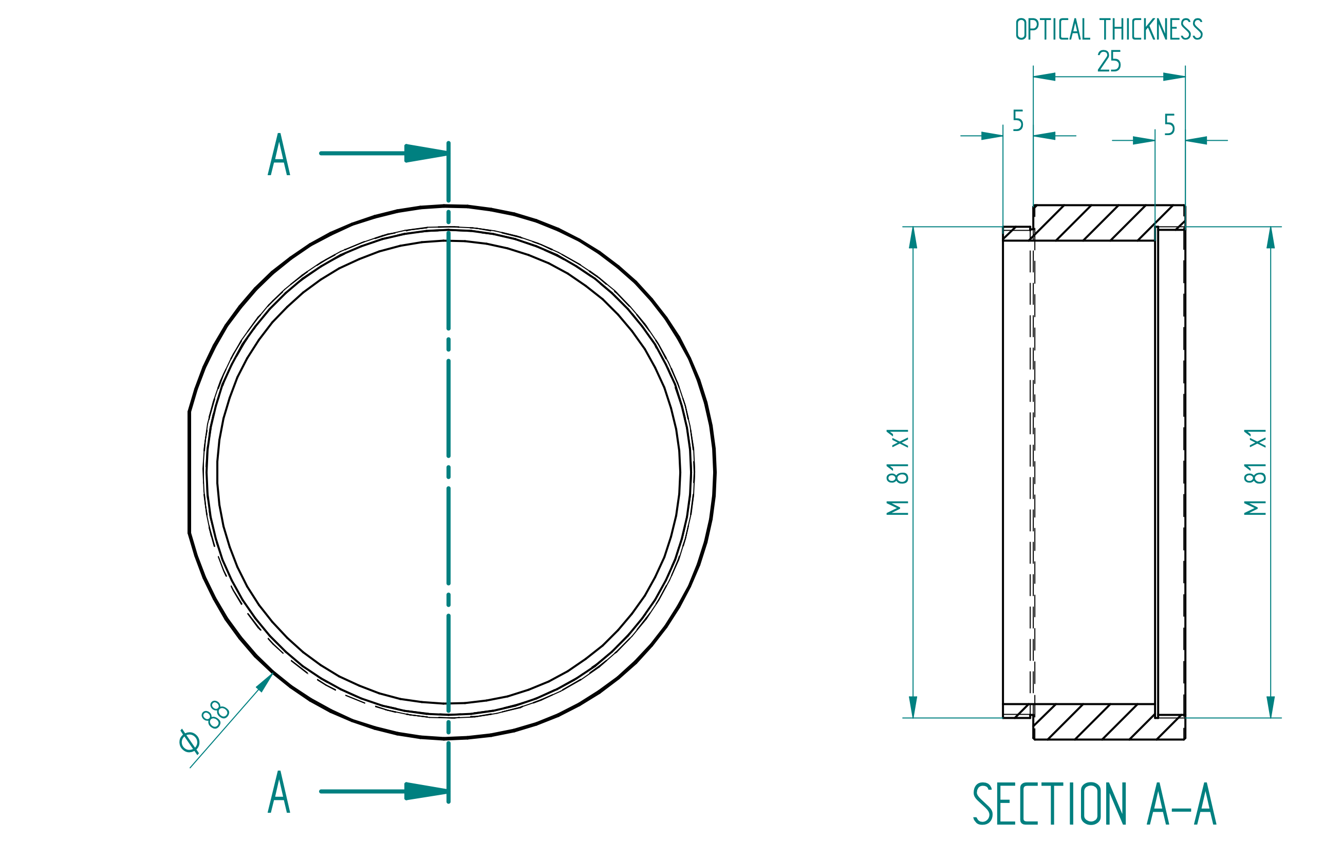 M81 25mm extension tube for ESATTO 3" and ARCO 3"