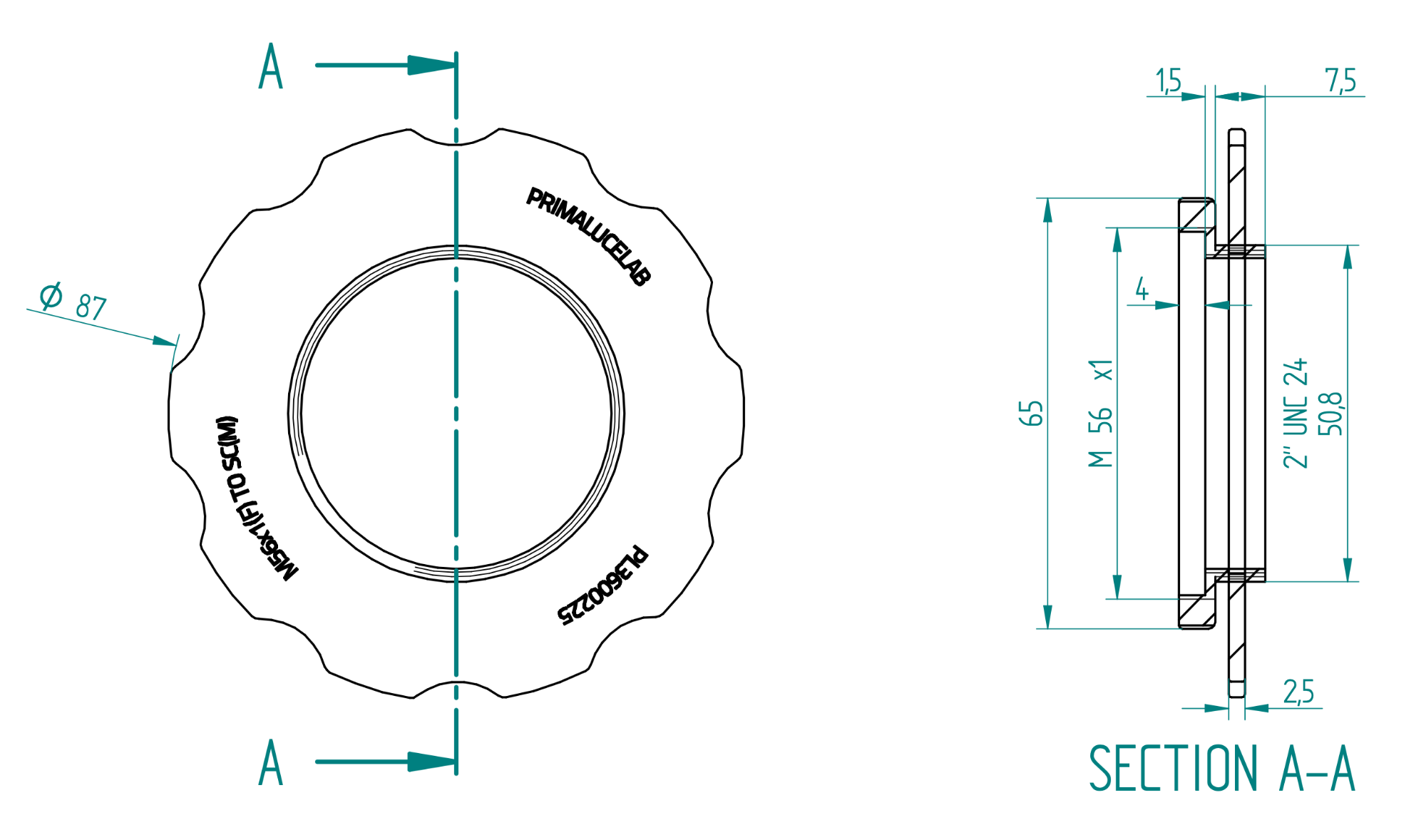 SC thread adapter for ESATTO 2