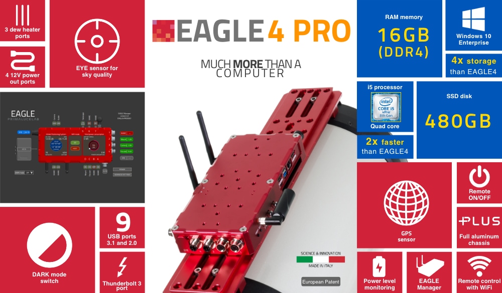 EAGLE4 PRO, advanced control unit for telescopes and astrophotography