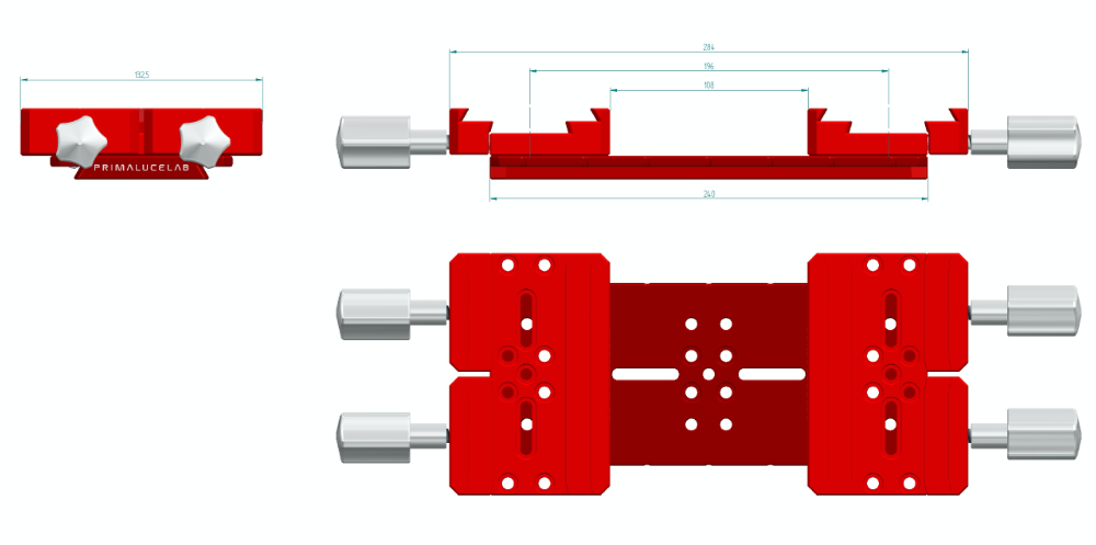 Piastra doppia Losmandy 240mm PLUS morsetti grandi