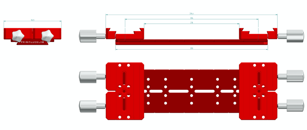 Side by side Losmandy plate 350mm PLUS large dovetail clamps