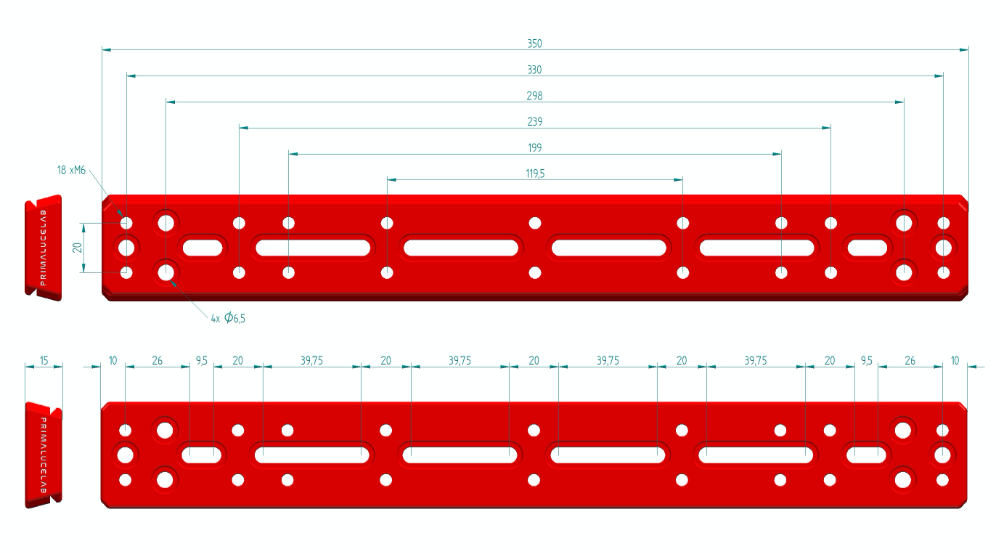 Vixen style dovetail plate 350mm PLUS