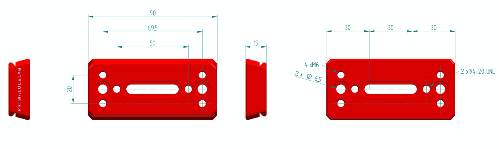 Vixen style dovetail plate 90mm PLUS