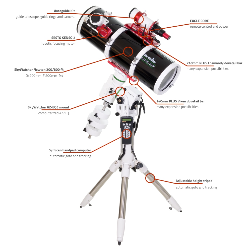 SkyWatcher Newton 200-800 computerized telescope with AZ-EQ5 and EAGLE CORE SkyWatcher Newton 200-800 computerized telescope with AZ-EQ5 and EAGLE CORE