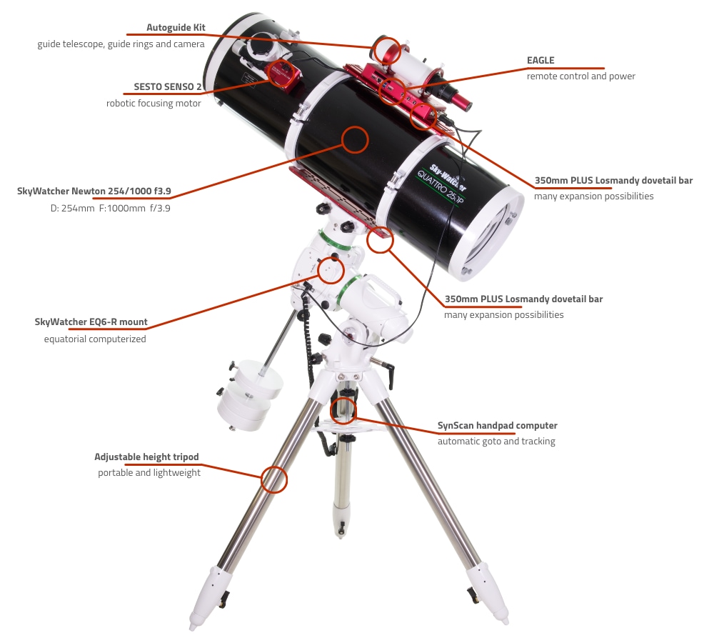 SkyWatcher Newton 254-1000 computerized telescope with EQ6-R and EAGLE SkyWatcher Newton 254-1000 computerized telescope with EQ6-R and EAGLE