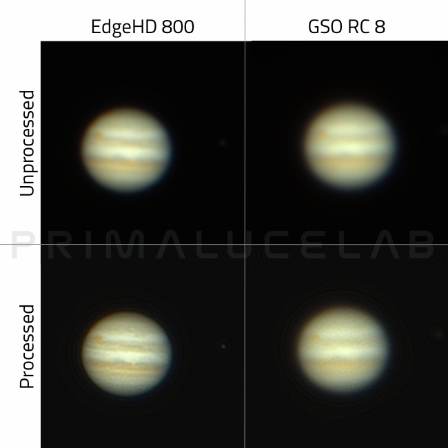 Celestron EdgeHD: immagini di Giove ottenute con la camera a colori QHY5III185 e confronto con GSO RC 8