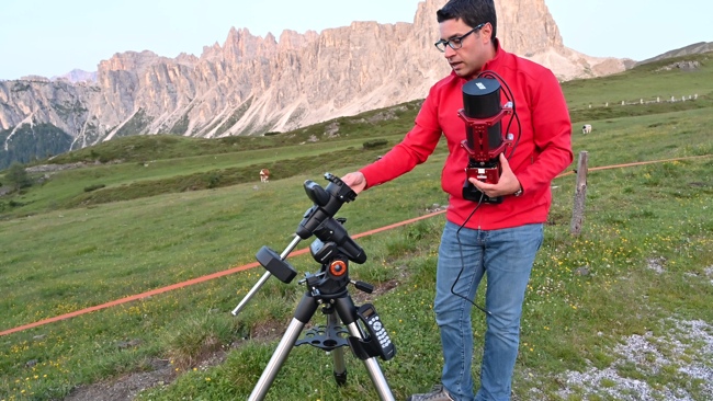 Eclisse di Luna delle Dolomiti con Borg 90FL: l'installazione del telescopio è molto facile e veloce