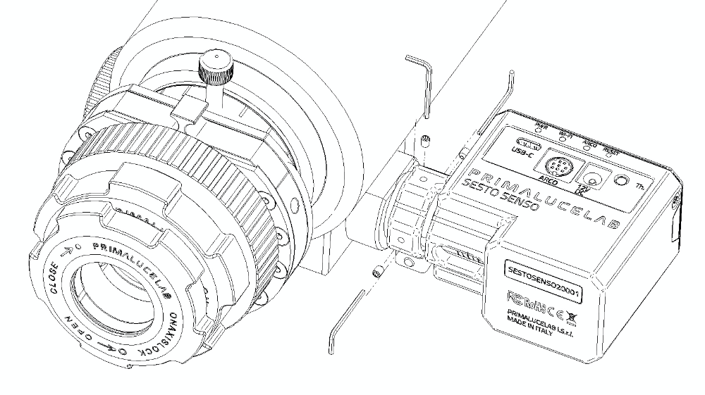 Installing SESTO SENSO on your focuser: lock the 3 small grub screws.