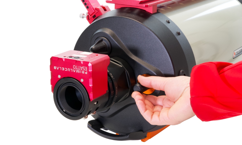 Focusing systems for telescopes: with an SC type telescope, you can use the stock focuser to roughly focus and the ESATTO to precisely focus your telescope, both for visual use and astrophotography