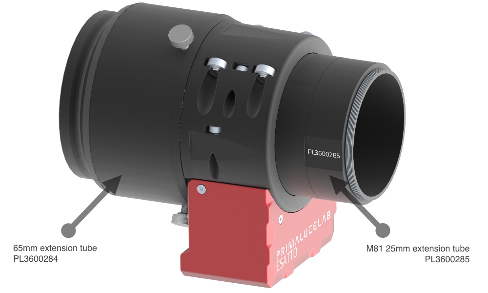 Focusing systems for telescopes: extension tubes with the ESATTO 3" microfocuser